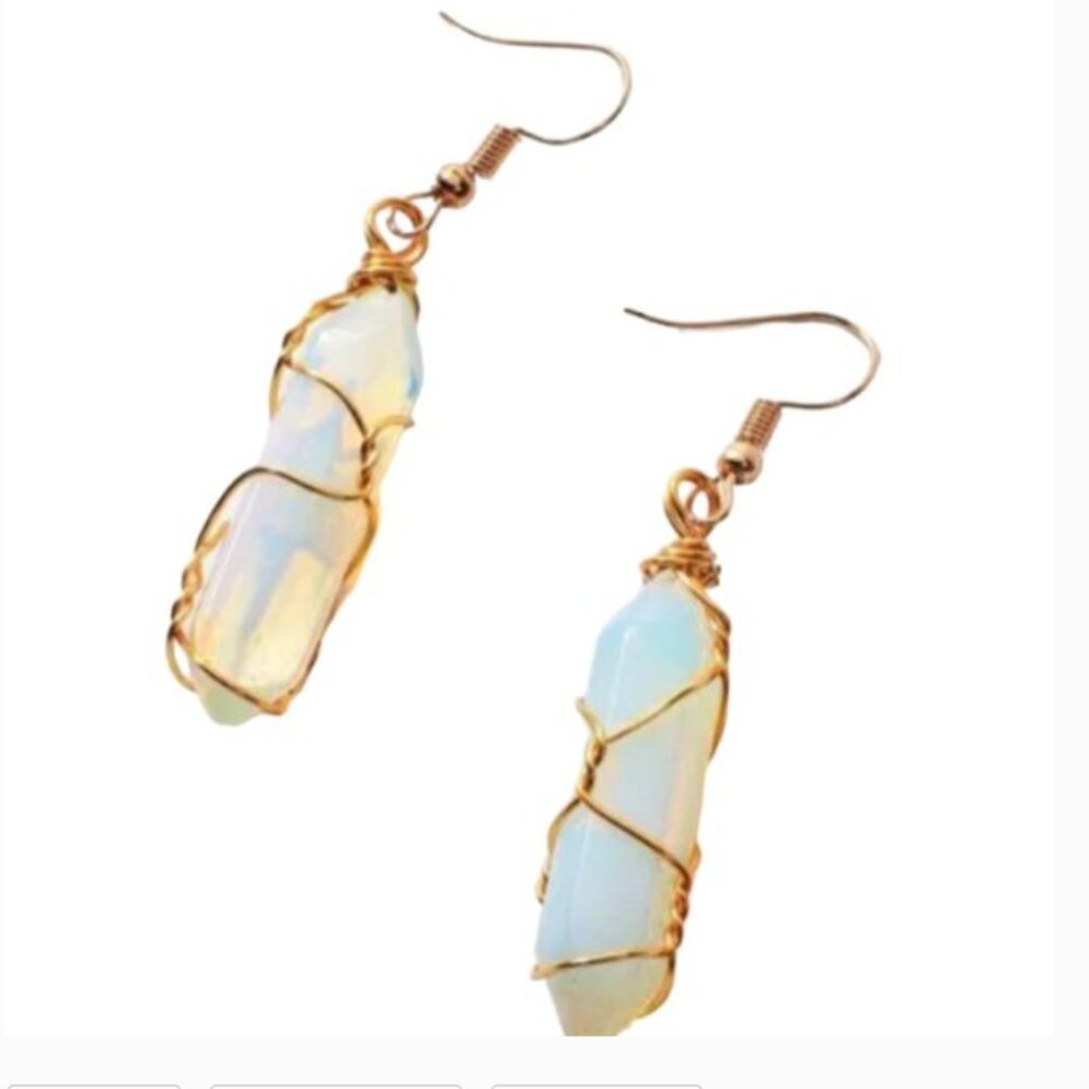✨ FREE Stone Hippie Art Deco Geo Geode Faux Peasant Hippie Hipster Hip Earrings